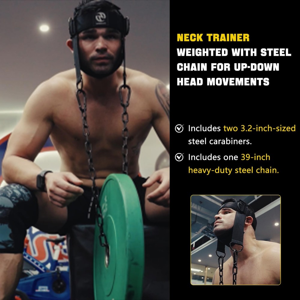 Neck Harness for Increases Core Strength - One Size, Black