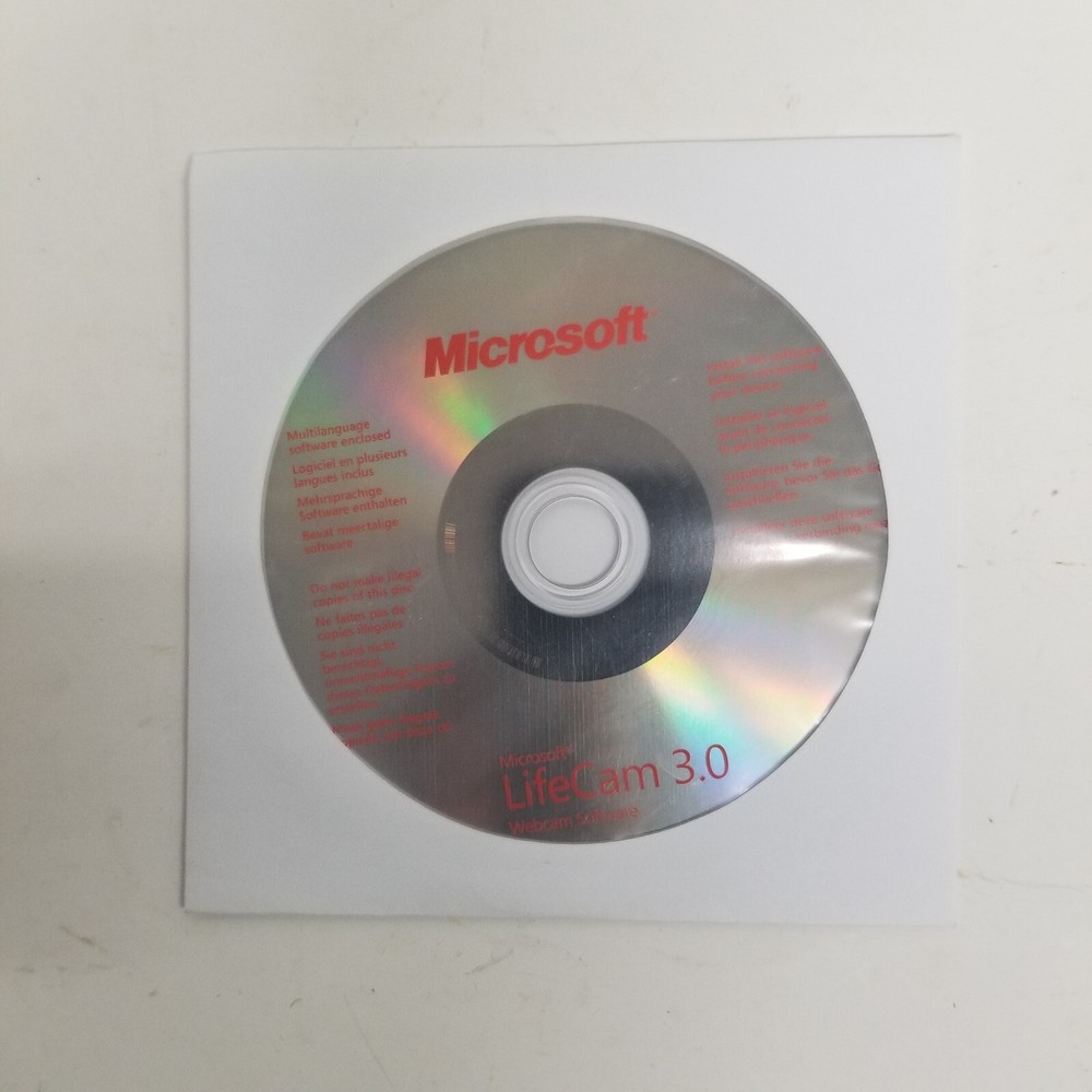 Microsoft LifeCam 3.0 Webcam Software Multilaguage Software CD, X15-80054-01