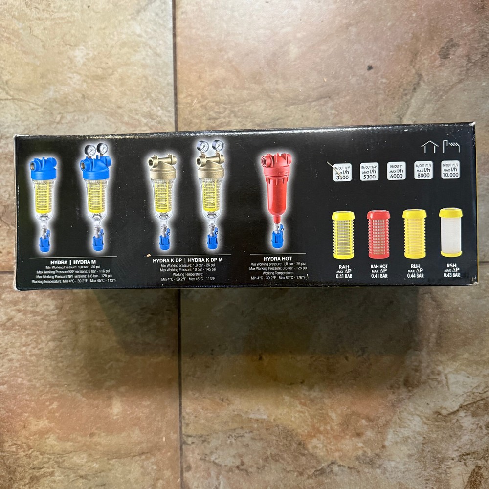 HYDRA HOT Water Filter System Atlas Hydra DS 3/4" 1" Ports 90 Microns