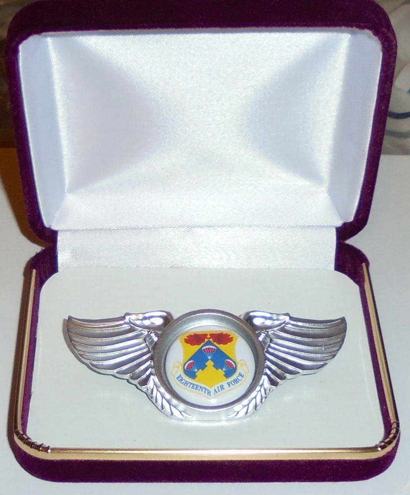 18 AF Air Force AMC Mobility Command Bomber Fighter Pilot Crew Wing Jacket Pin