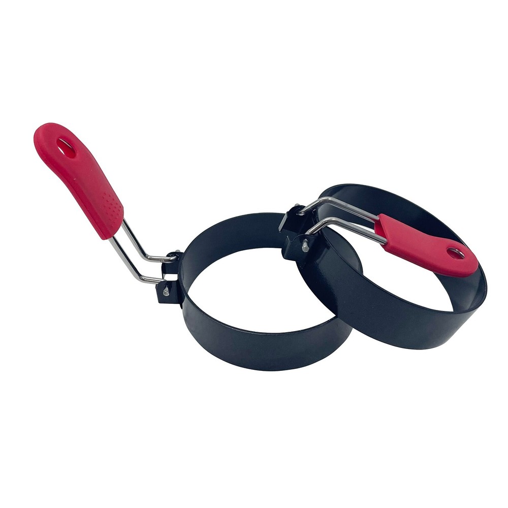 2PCS/Set Round Egg Fried Mold Pancake Shaper Egg Rings Kitchen Tool with Handle