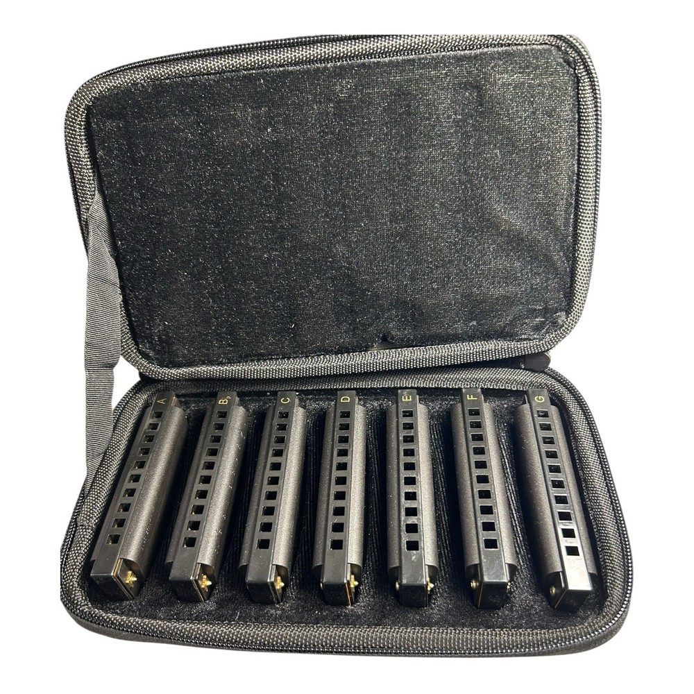 Hohner Piedmont Blues 7-Harmonica Set with Case