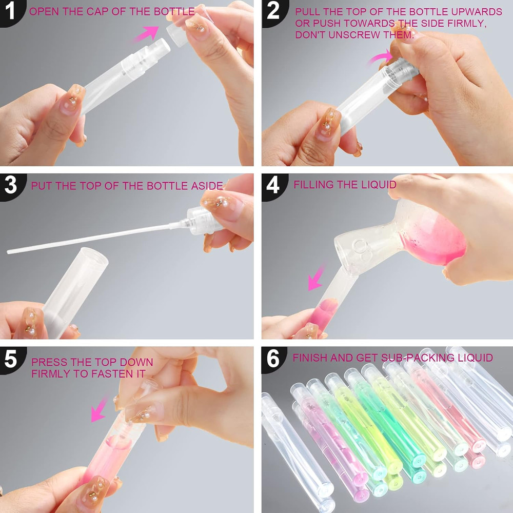 20-Pack Mini Spray Bottles 10ml - Refillable Atomizers for Travel & Oils