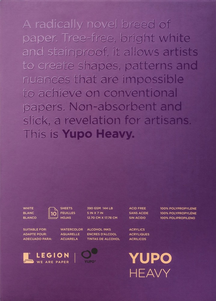 Yupo Heavy Pads 5"X7" 10 Sheets/Pkg-White 144lb