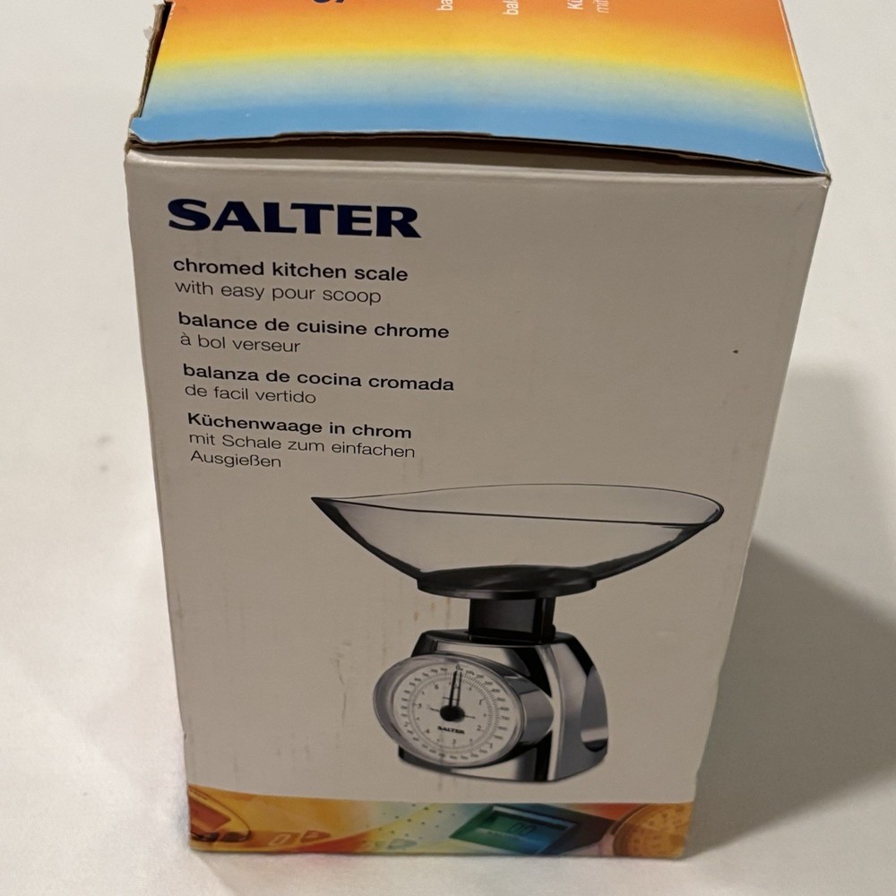 Salter Chromed Kitchen Scale with Easy Pour Scoop