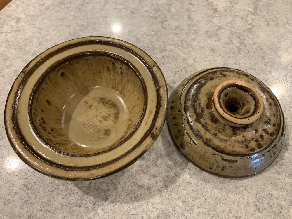 Studio Art Pottery Incense Burner With Lid Signed