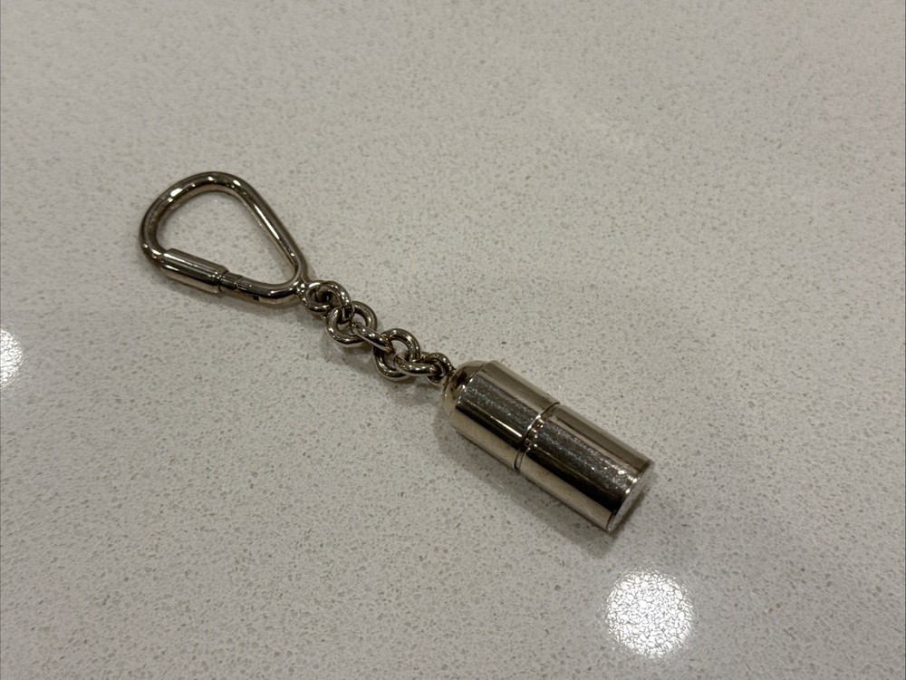 Sterling Silver Pill Box Key Ring