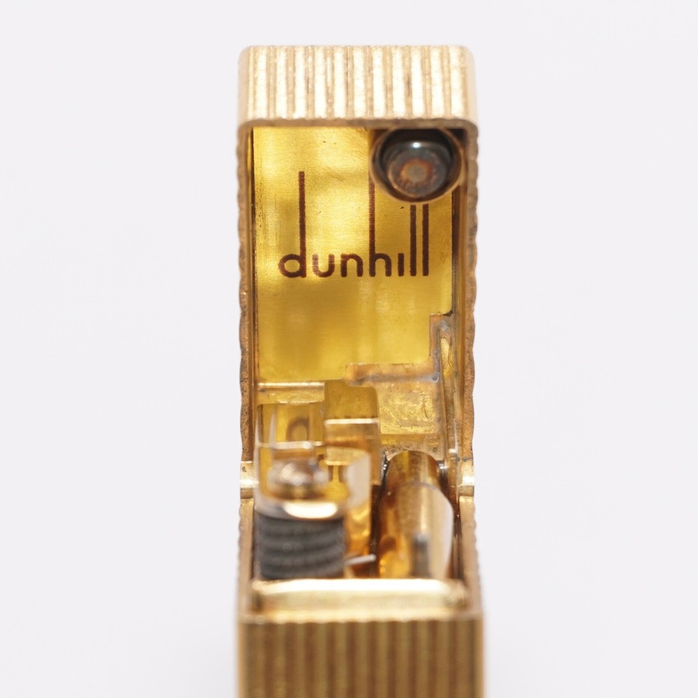 Rare Dunhill Lighter Gold Stripe Pattern-Ultrasonically cleaned_Working