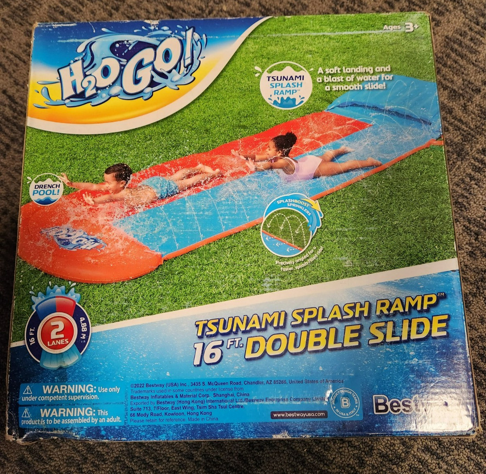 H2O Go Tsunami Splash Ramp 16 Ft. Double Slip & Slide 4C