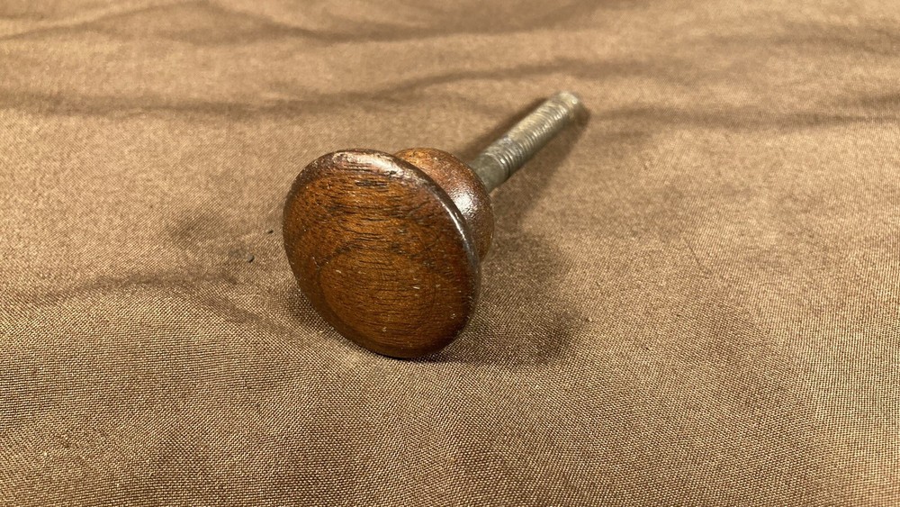 Antique Walnut? Round Knob Thick Drawer Door Pull Handle Long Threaded Shank
