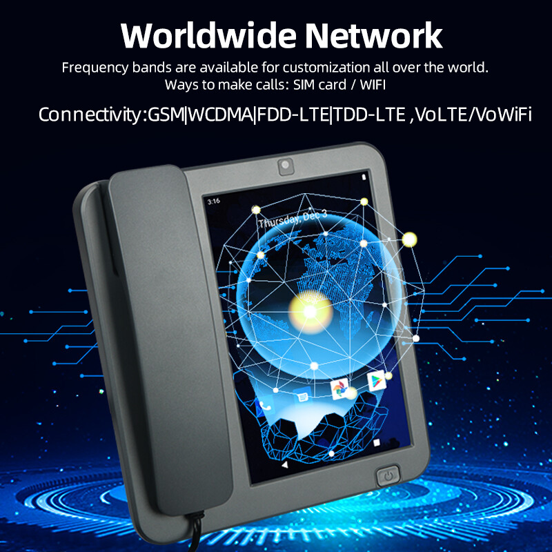 SIM Card Android Fixed Wireless Desktop Telephone Touch Screen Smart Video Phone