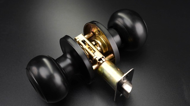 Matte Black Keyless Privacy Door Knobs - 6 Pack Interior Bedroom & Bathroom Knob