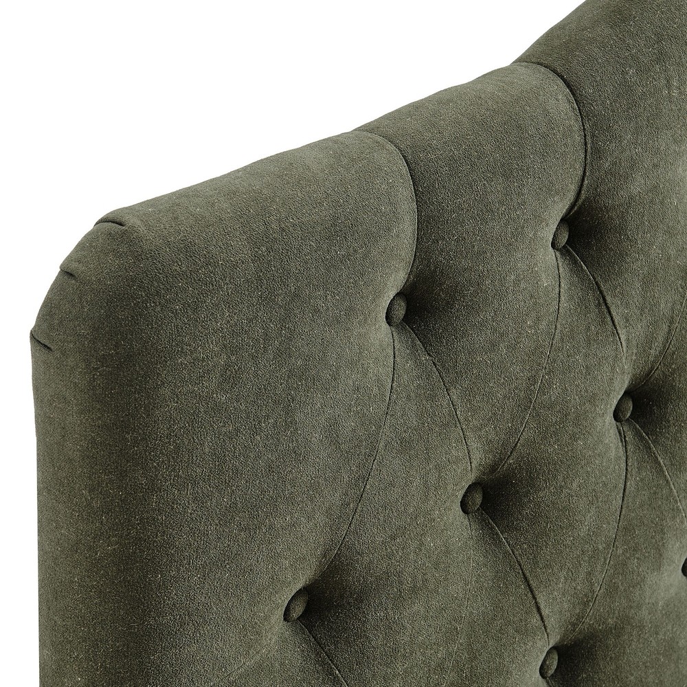 Annabel Premium Linen Blend King Headboard in Sage