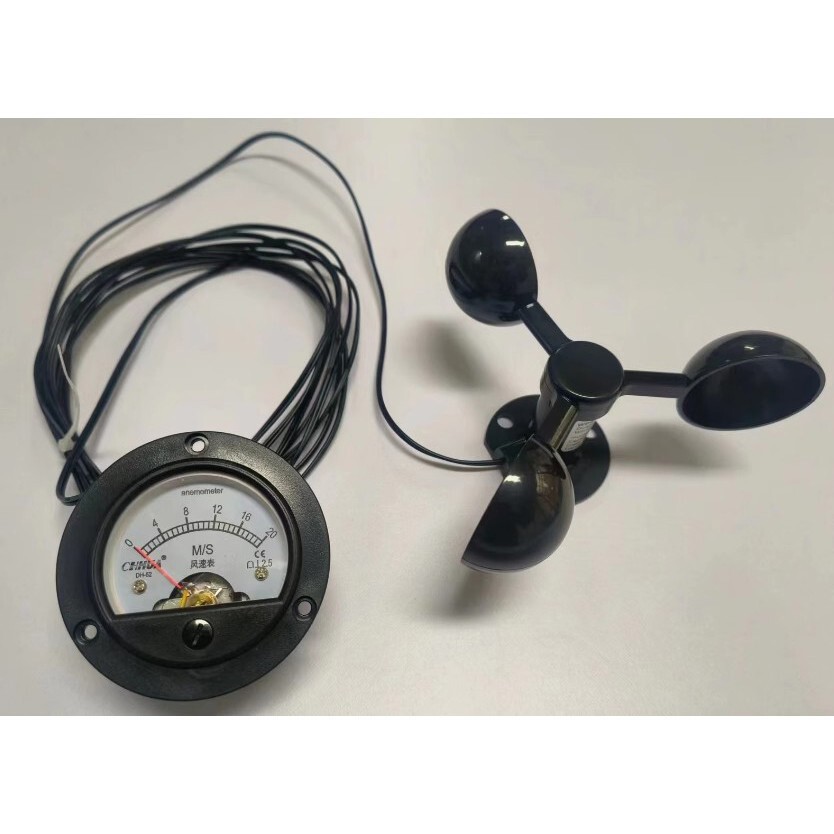 Wind Speed Sensor With Three Cups Wind Speed Measurement Pointer Display