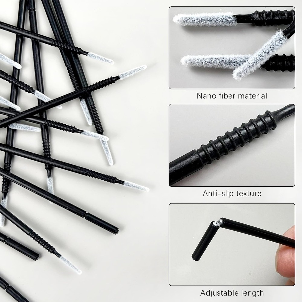 200PCS Disposable Micro Applicator Brushes – Mini Precision Swabs for Black