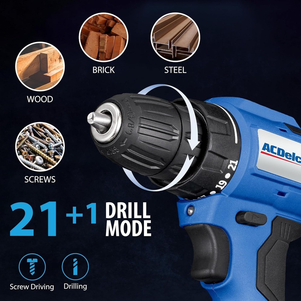 High Torque 20V Cordless Drill with Variable Speed - Ideal for Any Project