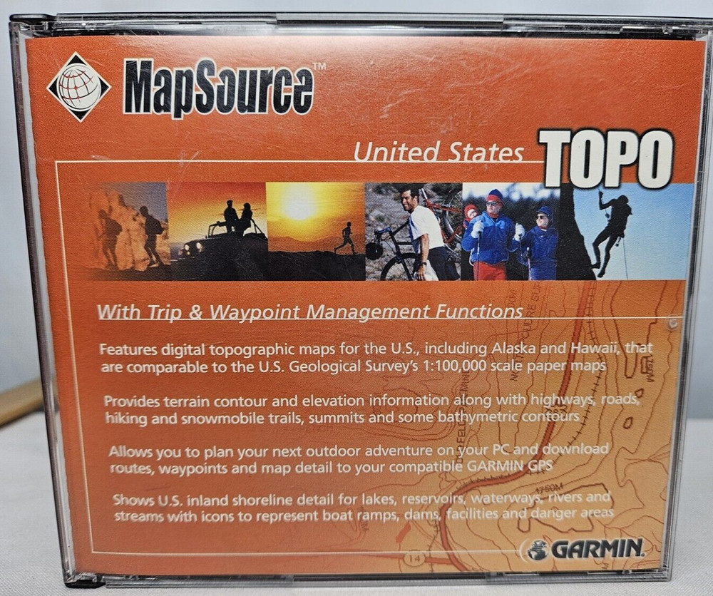 Garmin MapSource Topo 1999/2002 Version 3.00 & Metro Guide Map Source CD