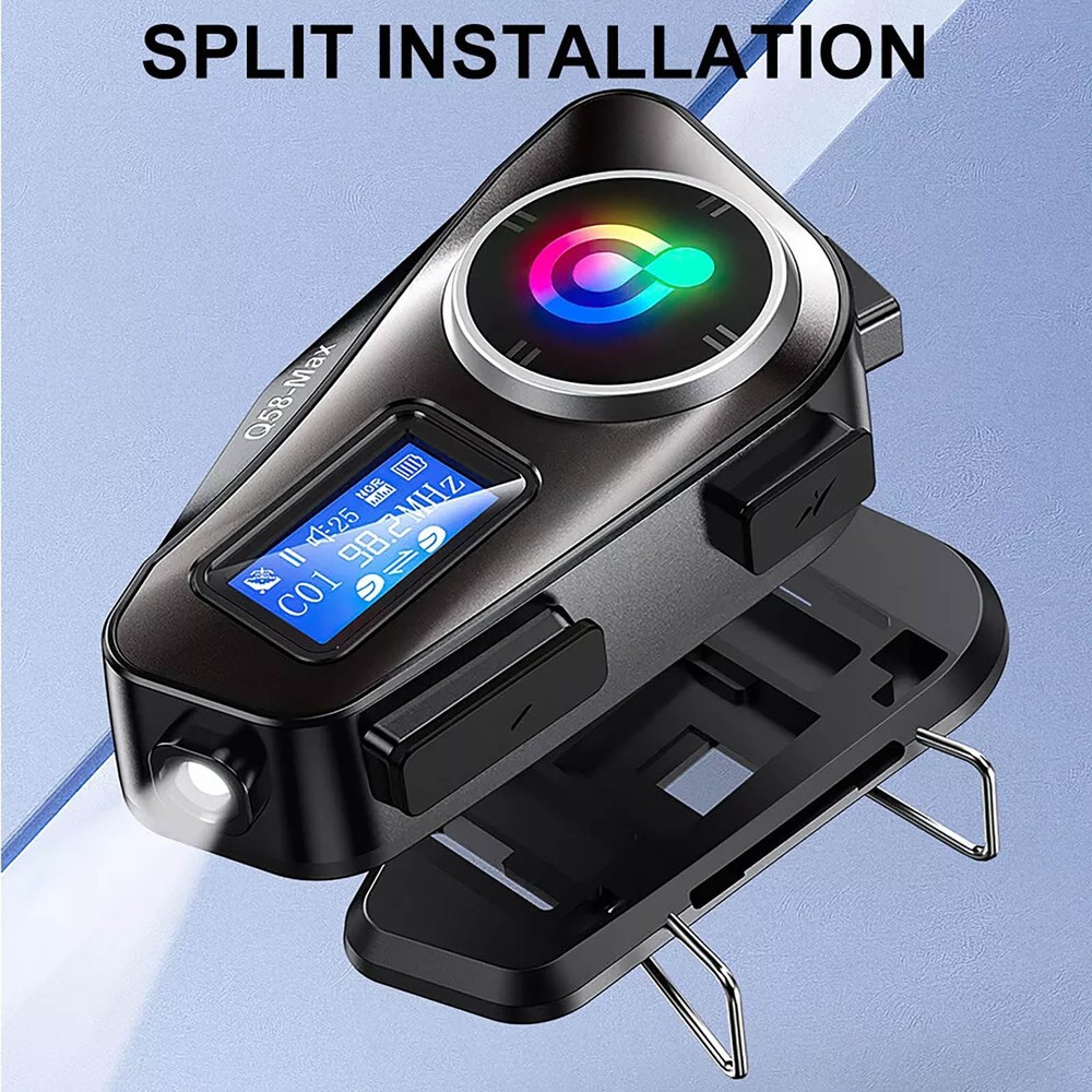 Double back clip Motorcycle Intercom Helmet Bluetooth Headset LCD Waterproof