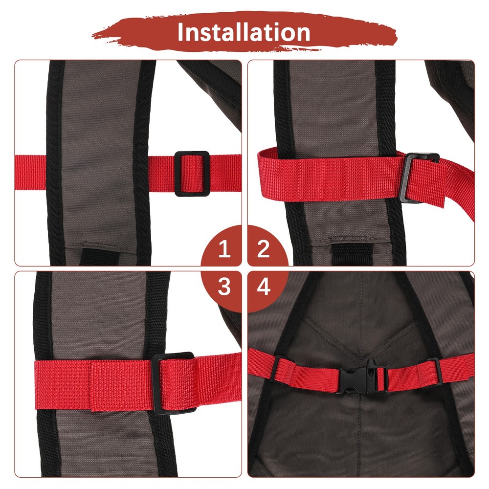Backpack Chest Strap [2PCS] - with Emergency Whistle Buckle - [Black & Red]