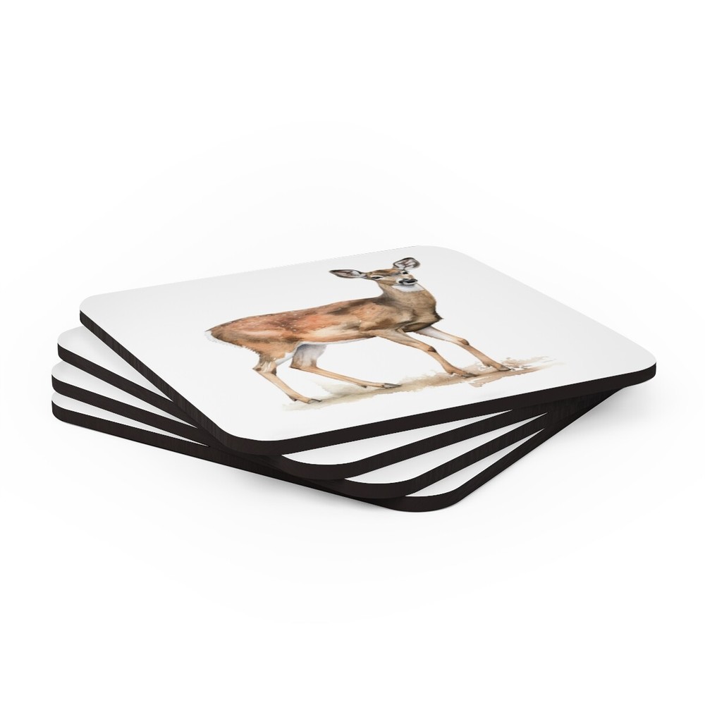 Rustic Wild Doe Cork Coaster Set | Simply Rustic Collection