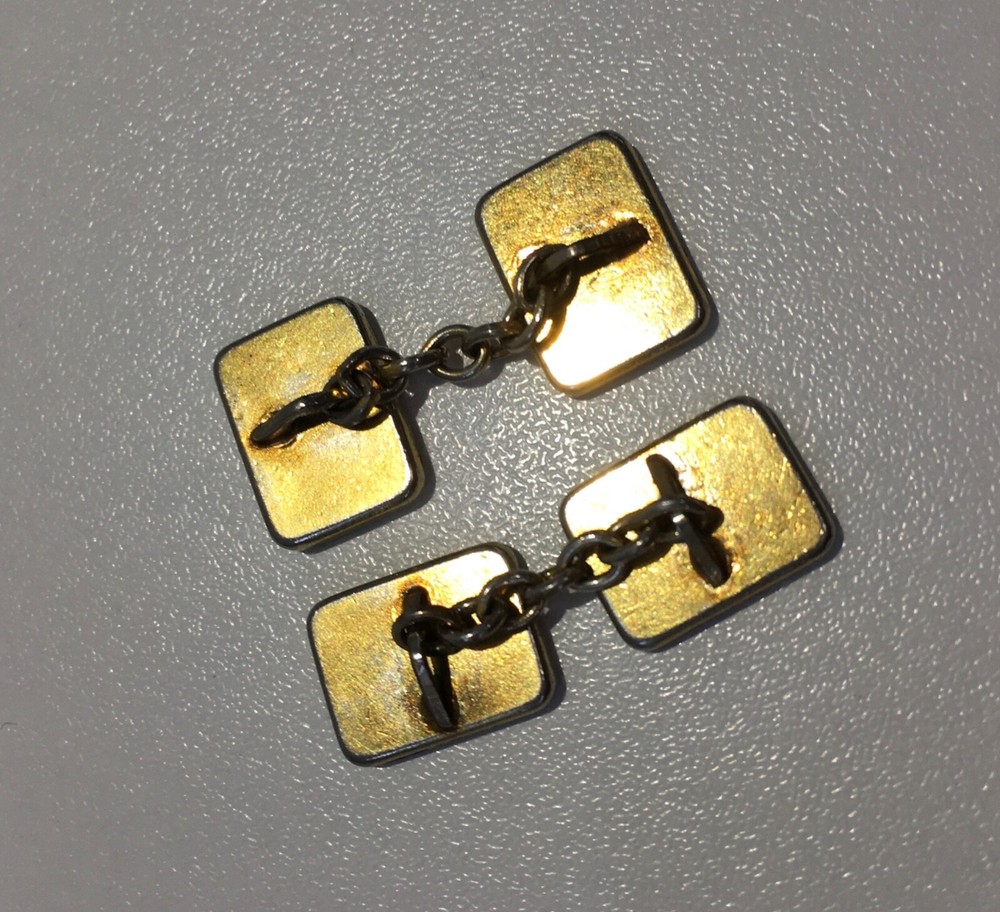 Rectangular Mother of Pearl in Gold setting Cuff Links