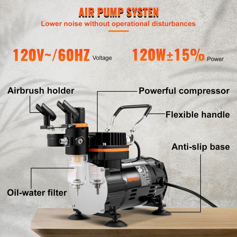 Airbrush Ensemble Expert Airbrush Kit Compressor Multi-Use Dual-Action Gra