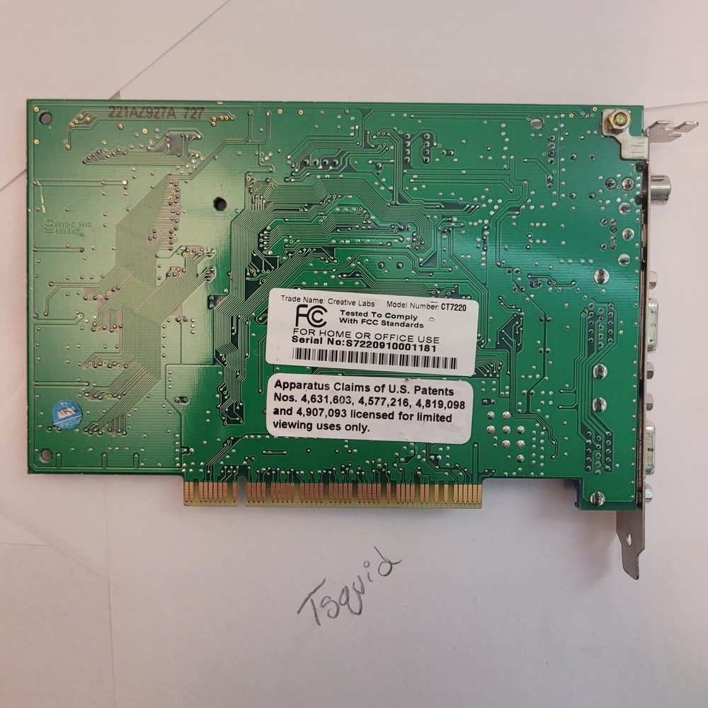 Creative PC-DVD Encore Dxr2 CT7220 PCI DVD Decoder Card VGA S-Video