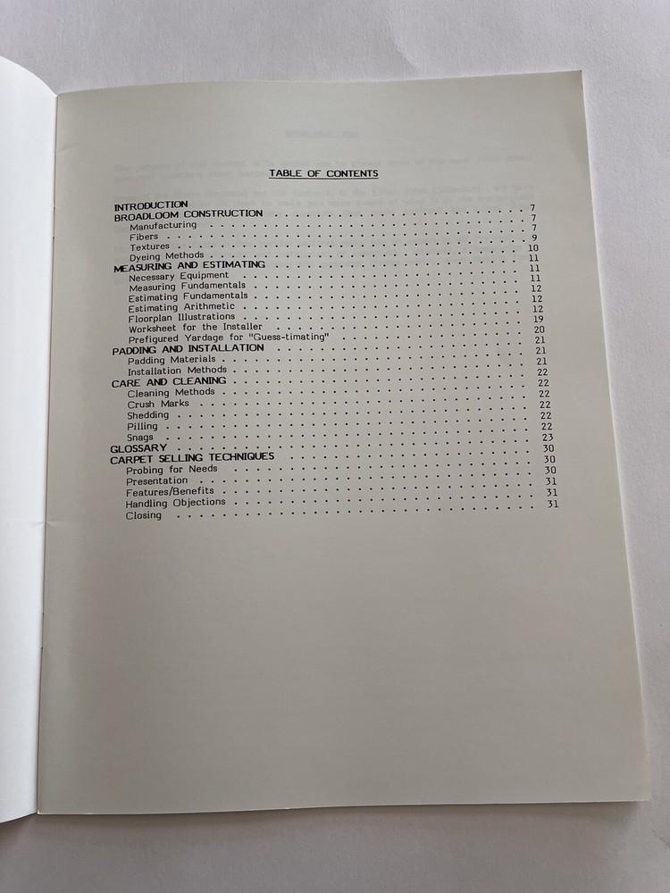 Ethan Allen Broadloom Training Booklet 1984