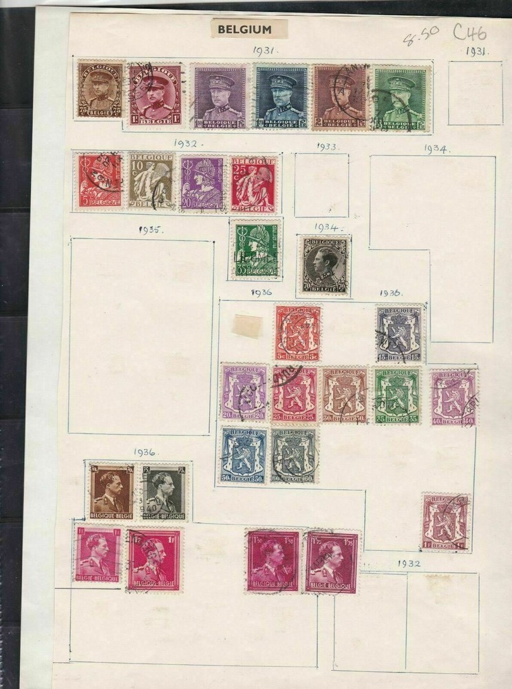 belgium  stamps page ref 18061