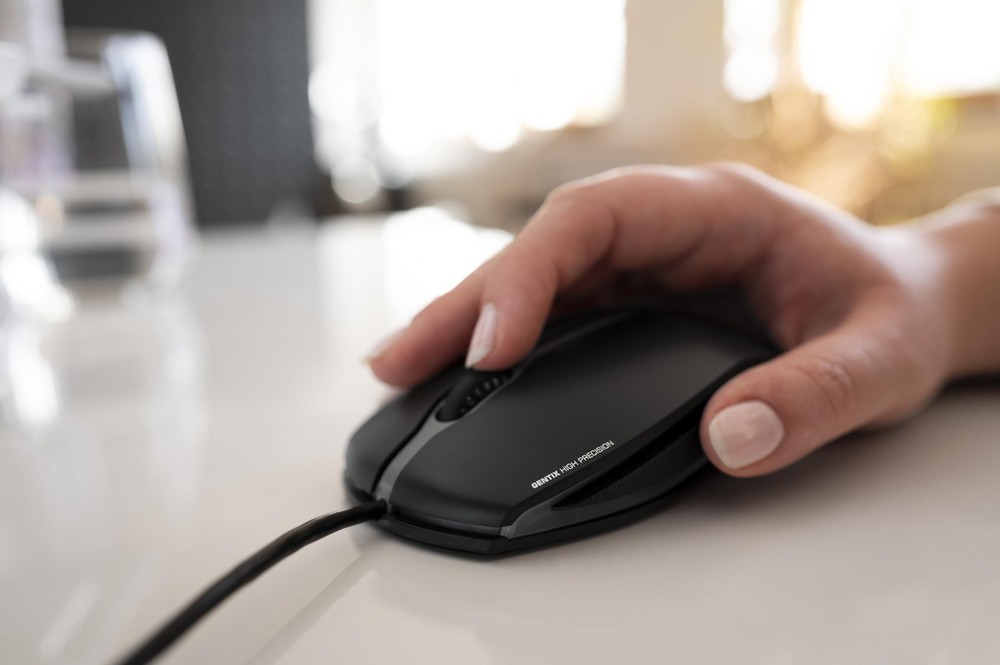 GENTIX Corded Optical Mouse Modern black wired