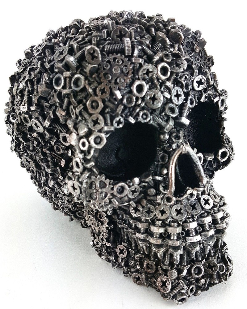 Skull Nuts & Screws Figurine Statue Skeleton Halloween