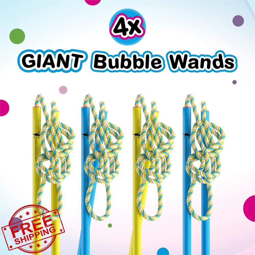 4 Giant Bubble Wands, Large Bubble Makers, Party Activity