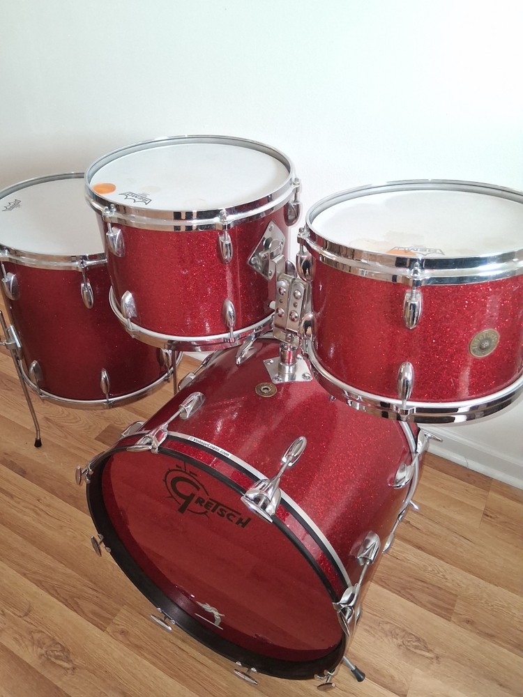 Gretsch 1966 Red Sparkle 4 piece drum set