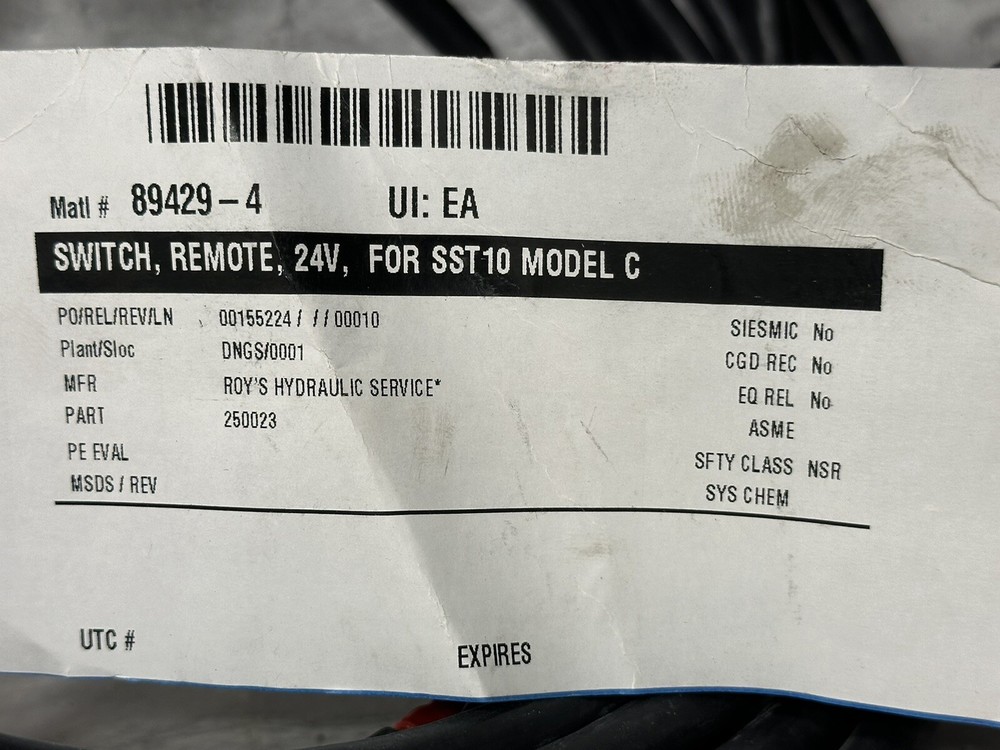 ROY’S HYDRAULIC SERVICE 250023/SST10