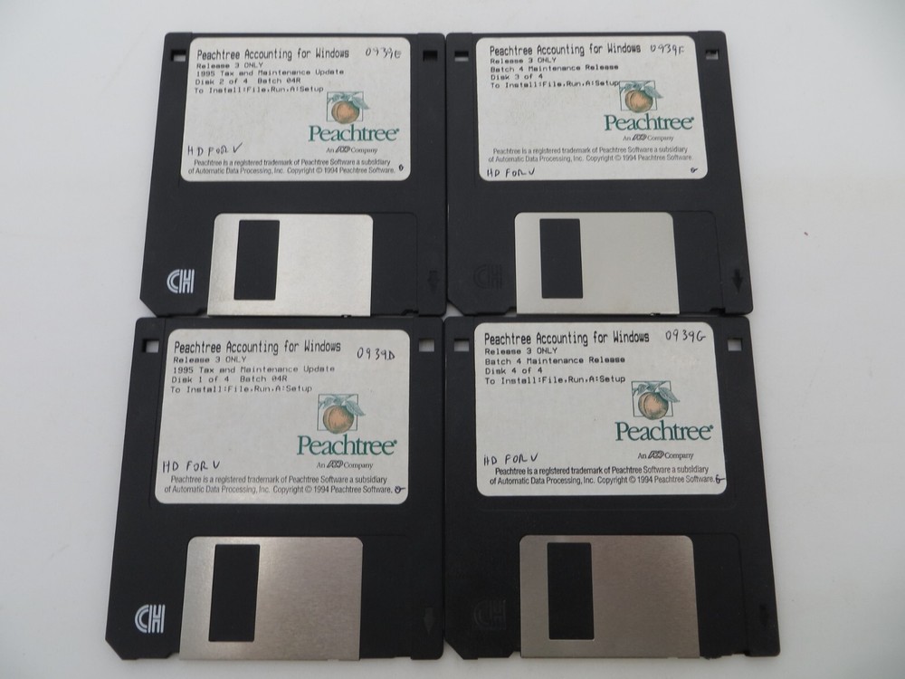 Peachtree Accounting For Windows 3.5" Floppy Disks 1994 computer software ADP