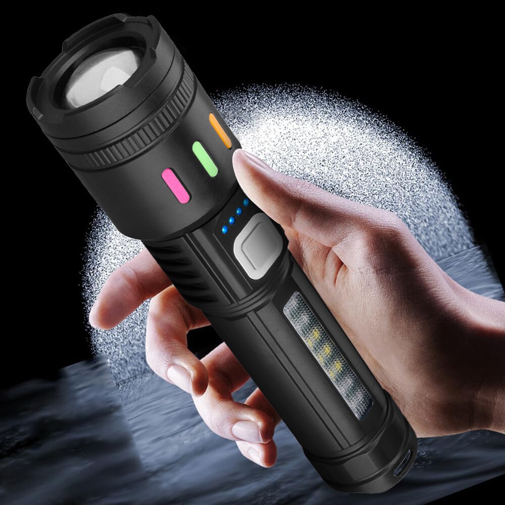 350000000 Lumen Super Bright LED Tactical Flashlight Rechargeable LED Work Light