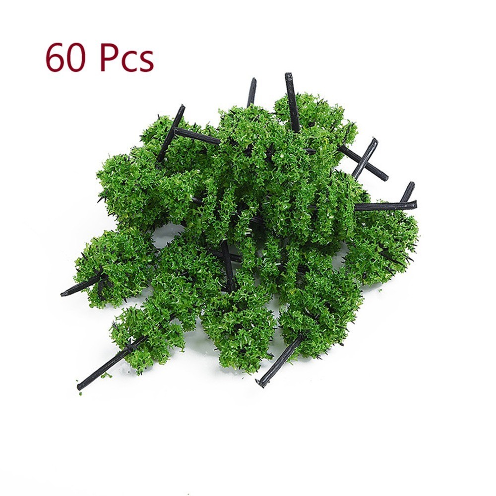60Pcs Mini Model Trees Train Railway Architecture Tree Diorama Scenery Tree New