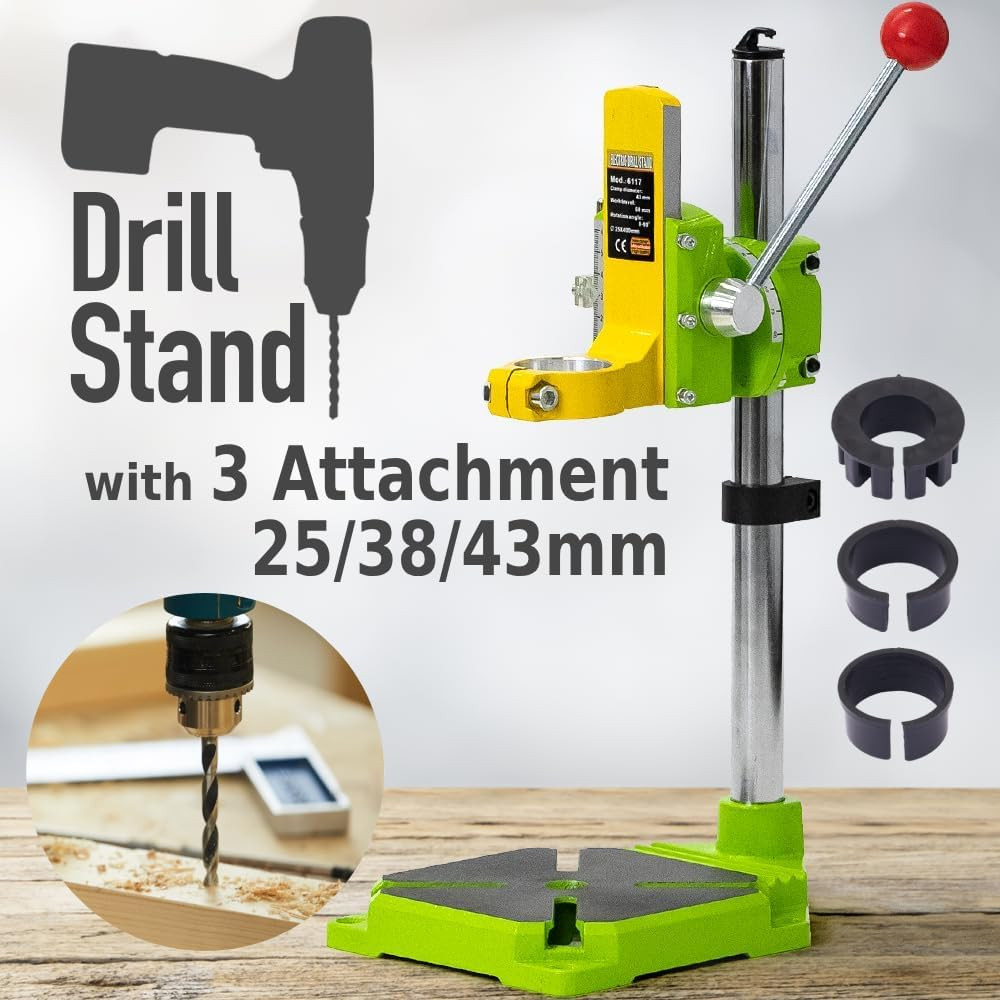 Japard Drill Press Floor Stand for Hand Drill, Vertical Workbench, Adjustable