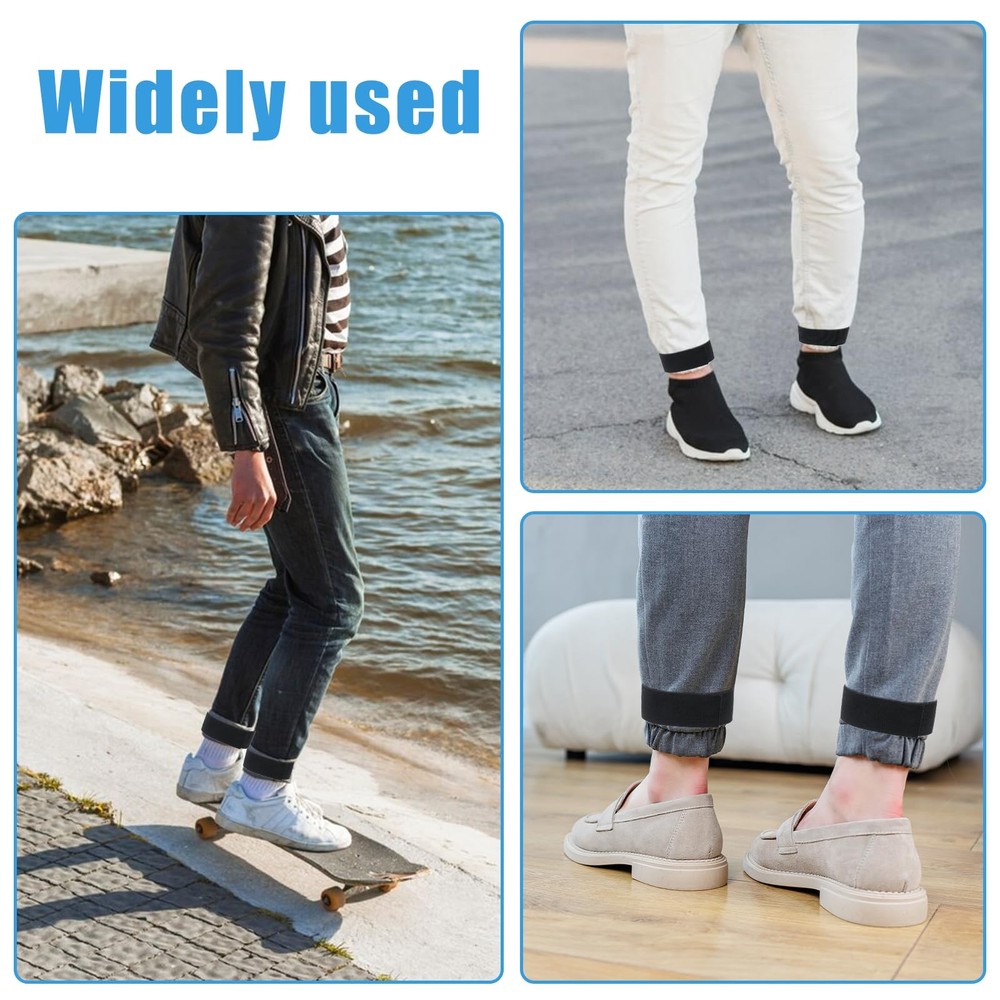 Black Boot Straps, 2 PCS Elastic Polyester Ankle Straps for Cowboy