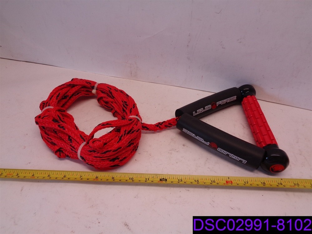 Liquid Force Red and Black Surf Rope with 8" Handle