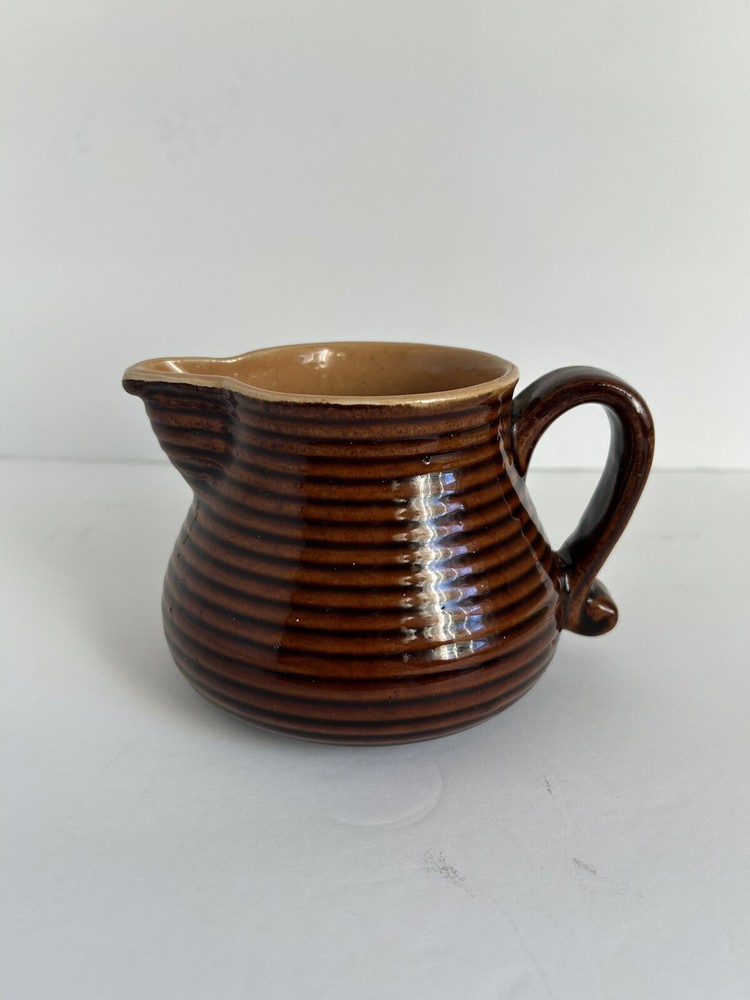 Vintage Brown Rubel Ring Ceramic Pitcher #4028P Lighter Inside Unique