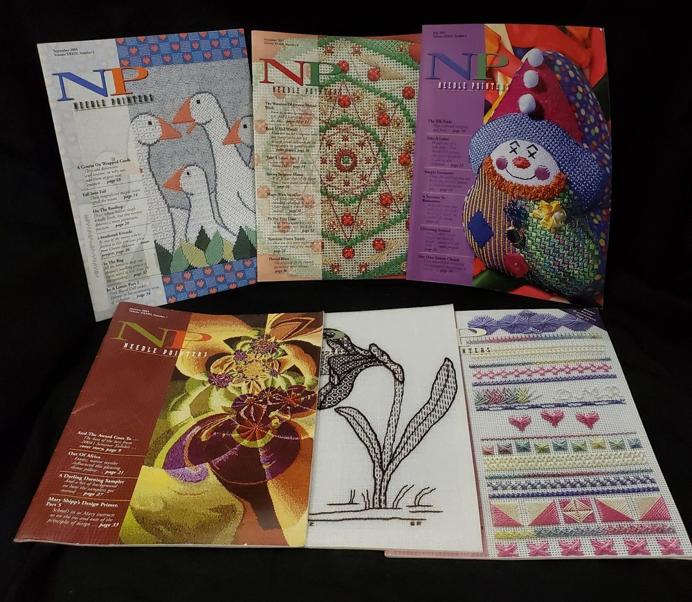 6 NEEDLE POINTERS MAGAZINEs Issue 1,2,3,4,5,6 from 2005 patterns charts projects