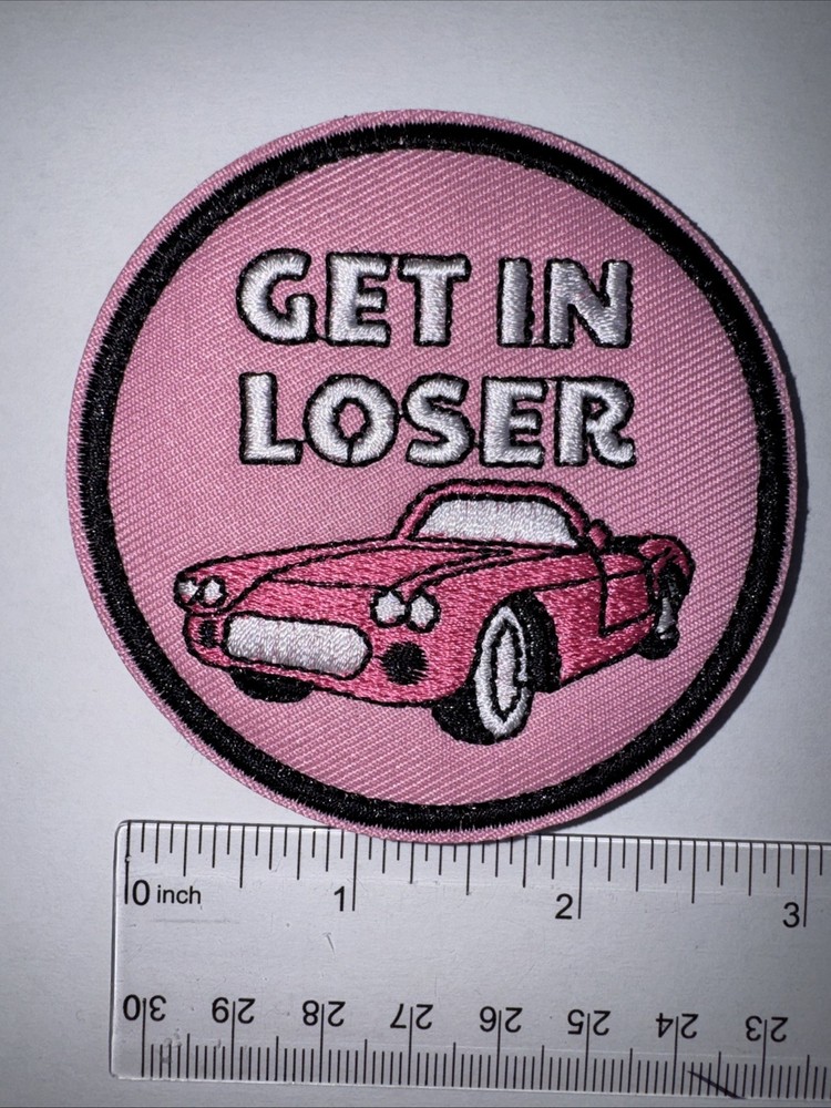 Get In Loser Pink Morale Patch Hook and Loop Patch