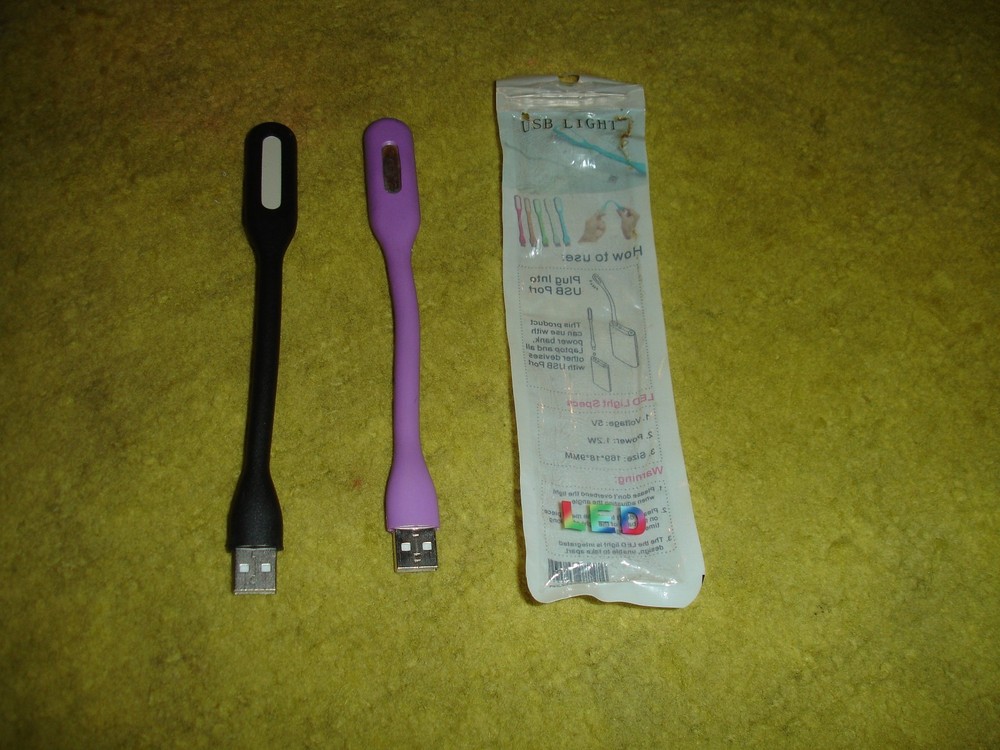 2x USB LED Lamp Light Laptop Computer Desktop Bright White Study Flexible Black