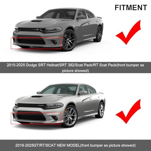 Front Bumper Lip Splitter Protector Replacement for 2015-2024 2025 Dodge Red 2