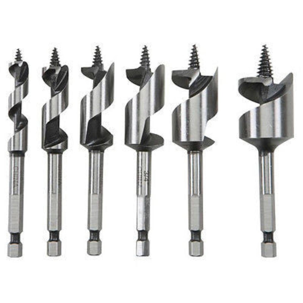 6 Piece Stubby Auger Drill Bit Set