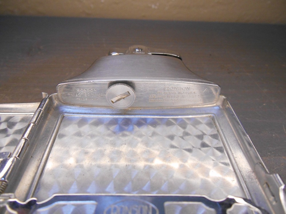 Ronson Mastercase Etched Silver Tone Cigarette Lighter Monogram RJD