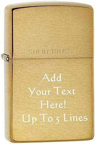 Zippo Lighter- Personalized Message on BrassZippo Lighter Solid Brush 204