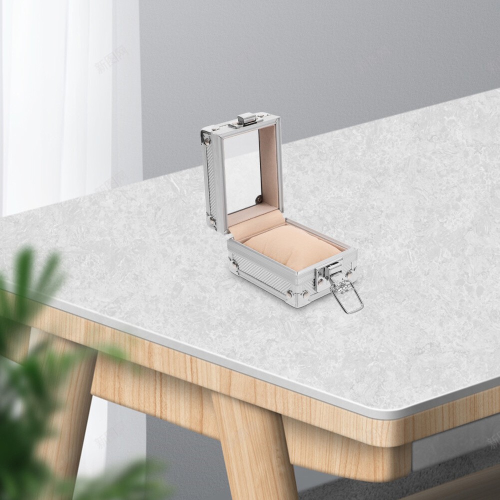 1PC Watch Container Box with Lock Watch Storage Silver Case for Gift