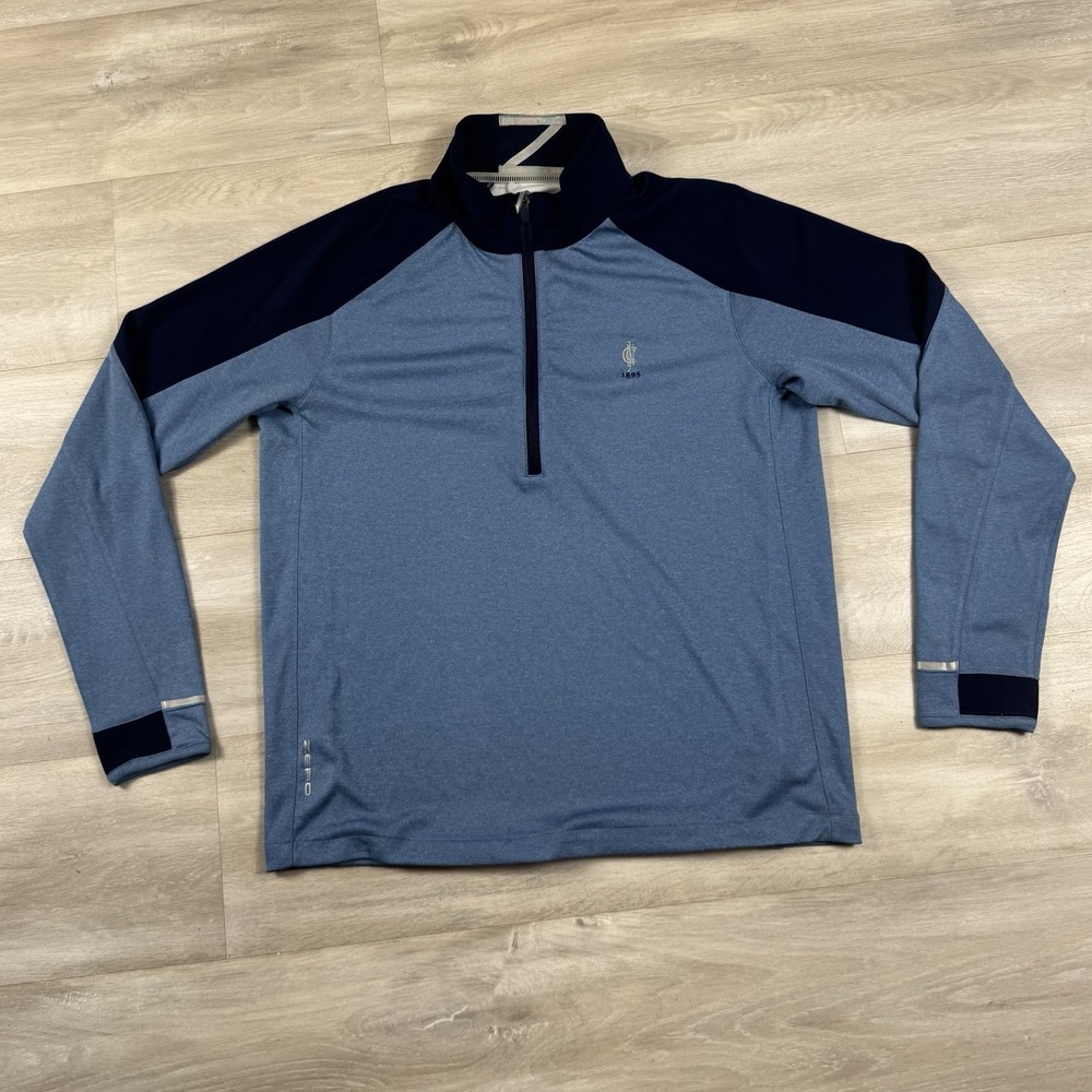 Zero Restriction Quarter Zip Golf Performance Pullover Sport Navy Blue Mens Med